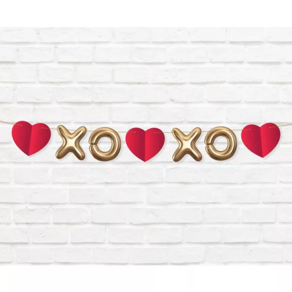 Szerelem XOXO papír girland 200 cm