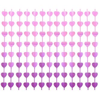 Lila szív B&C Mat Hearts függöny 2 m