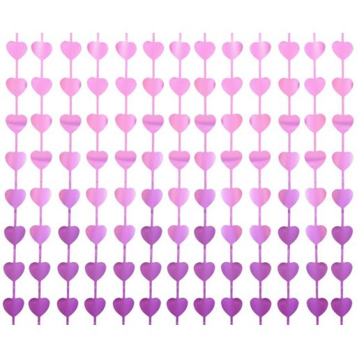 Lila szív B&C Mat Hearts függöny 2 m
