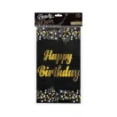 Fekete Happy Birthday B&C Black fólia asztalterítő 137x183 cm