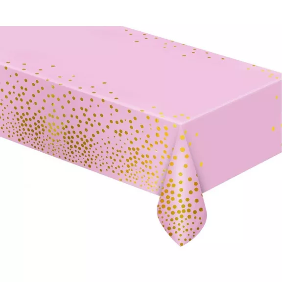Rózsaszín B&C Gold Dots fólia asztalterítő 137x183 cm Rózsaszín B&C Gold Dots fólia asztalterítő 137x183 cm