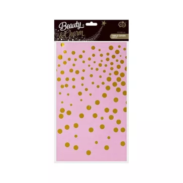 Rózsaszín B&C Gold Dots fólia asztalterítő 137x183 cm
