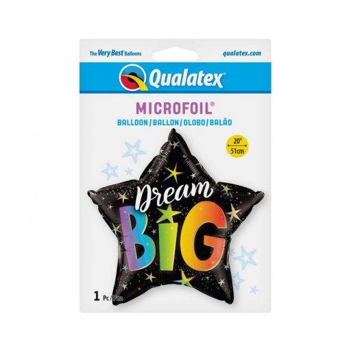 Dream Big Rainbow, Csillag fólia lufi 46 cm