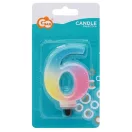 Színes 6-os Pastel Ombre számgyertya, tortagyertya Színes 6-os Pastel Ombre számgyertya, tortagyertya
