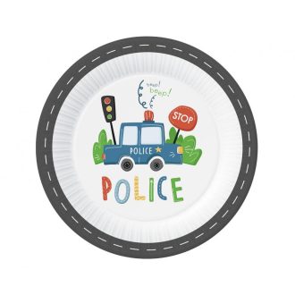 Rendőr Beep papírtányér 6 db-os 23 cm
