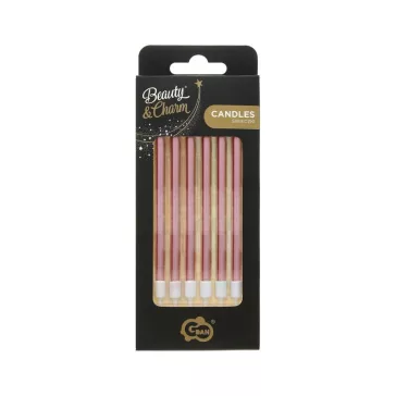 B&C Metallic Rose Gold tortagyertya, gyertya szett 6 db-os