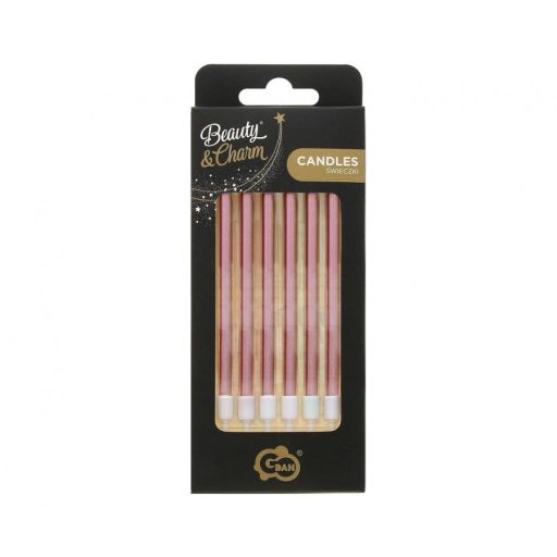 B&C Metallic Rose Gold tortagyertya, gyertya szett 6 db-os