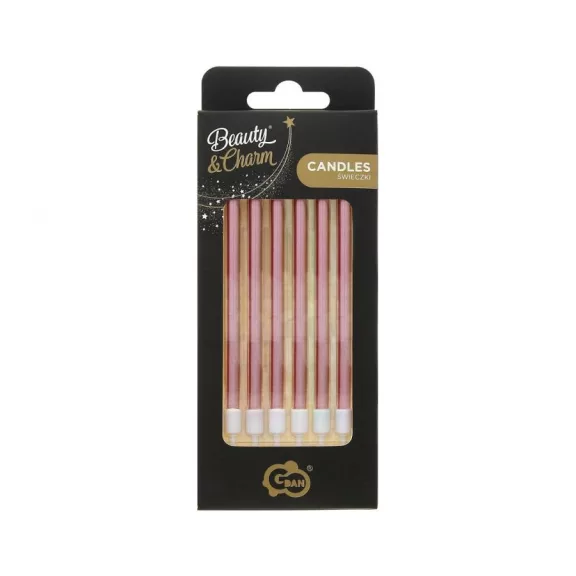 B&C Metallic Rose Gold tortagyertya, gyertya szett 6 db-os