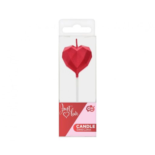 Diamond Heart Red, Szív tortagyertya, gyertya