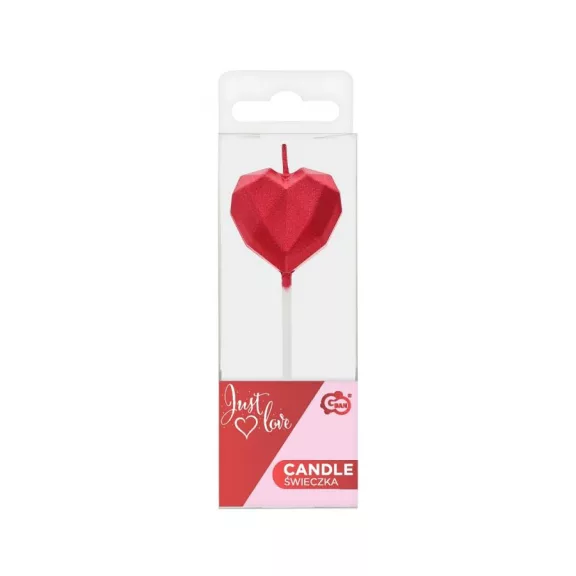 Szív Diamond Heart Red tortagyertya, gyertya