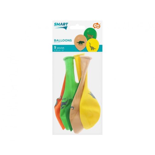 Dinoszaurusz Colorful léggömb, lufi 5 db-os 12 inch (30 cm)
