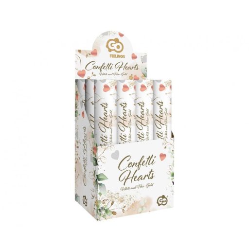 Szív Rose gold Hearts konfetti kilövő 30 cm