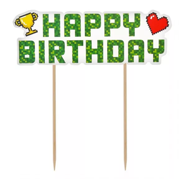 Játék Happy Birthday Game On torta dekoráció 14,5 cm Játék Happy Birthday Game On torta dekoráció 14,5 cm