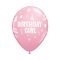 Happy Birthday Girl Pink léggömb, lufi 6 db-os 11 inch (28 cm)
