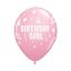 Happy Birthday Girl Pink léggömb, lufi 6 db-os 11 inch (28 cm)