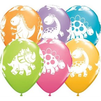   Dinoszaurusz Pastel léggömb, lufi 6 db-os 11 inch (27,5 cm)