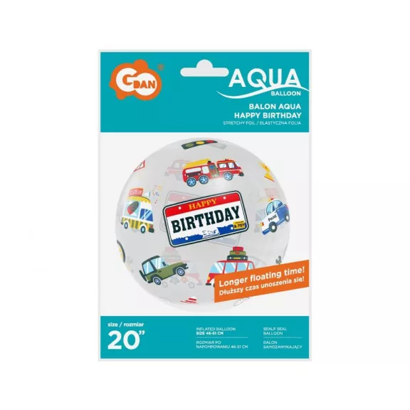 Happy Birthday Vehicles fólia lufi 48 cm