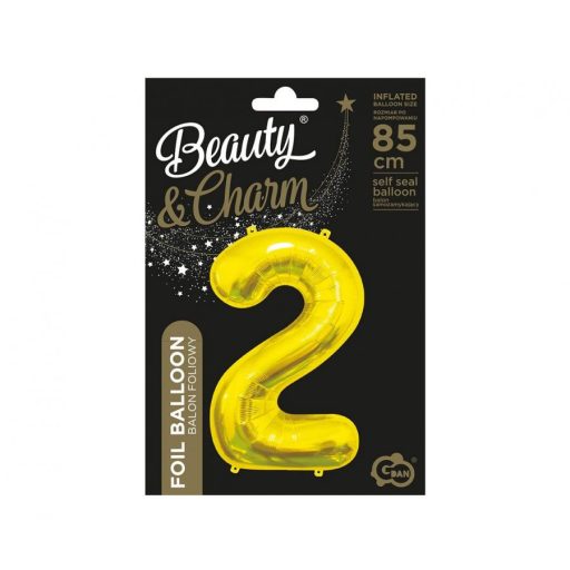 Arany Gold 2-es szám fólia lufi 85 cm