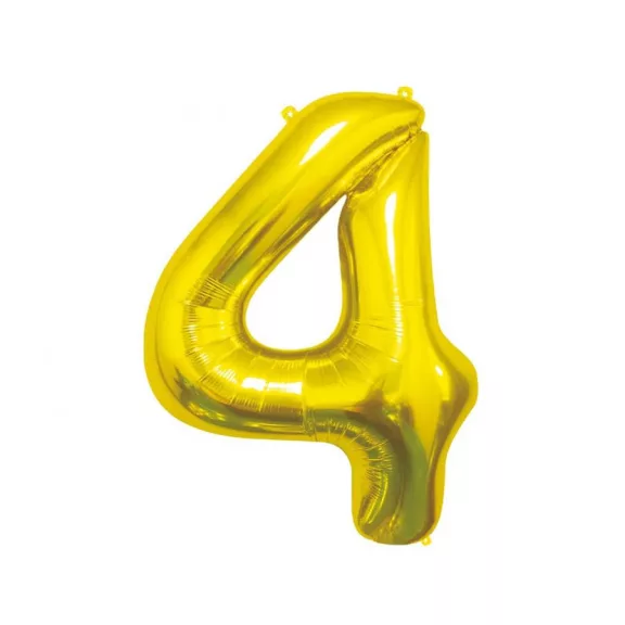 Arany Gold 4-es szám fólia lufi 85 cm Arany Gold 4-es szám fólia lufi 85 cm