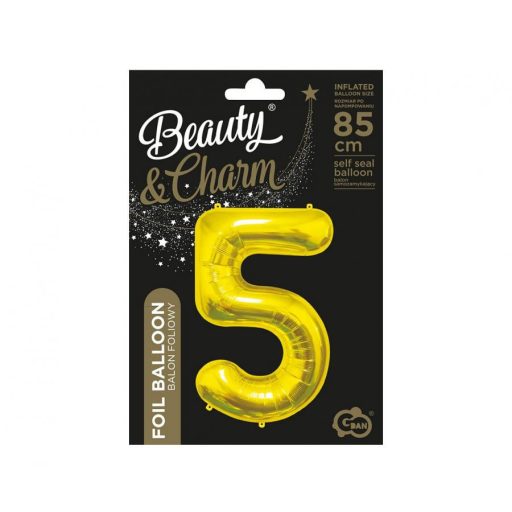 Arany Gold 5-ös szám fólia lufi 85 cm