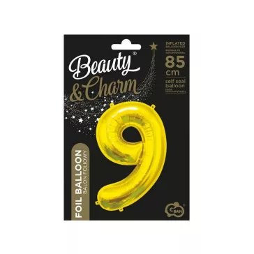 Arany Gold 9-es szám fólia lufi 85 cm