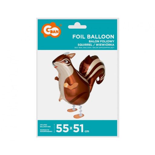 Mókus Brown sétáló fólia lufi 55 cm