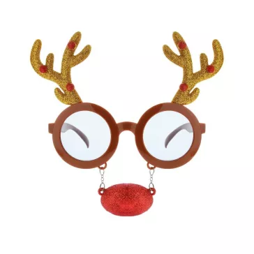 Szarvas Reindeer szemüveg piros orral