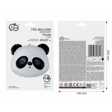 Panda Head fólia lufi 43 cm