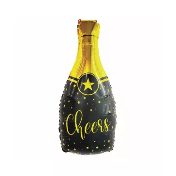 B&C Champagne Cheers, Pezsgős üveg fólia lufi 76 cm