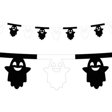 Halloween Szellem Black papír girland 360 cm