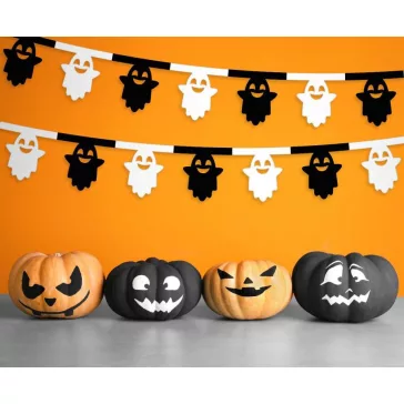 Halloween Szellem Black papír girland 360 cm