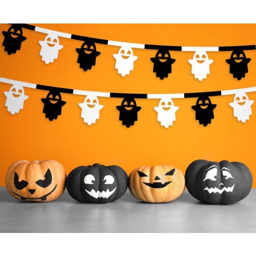Halloween Szellem Black papír girland 360 cm