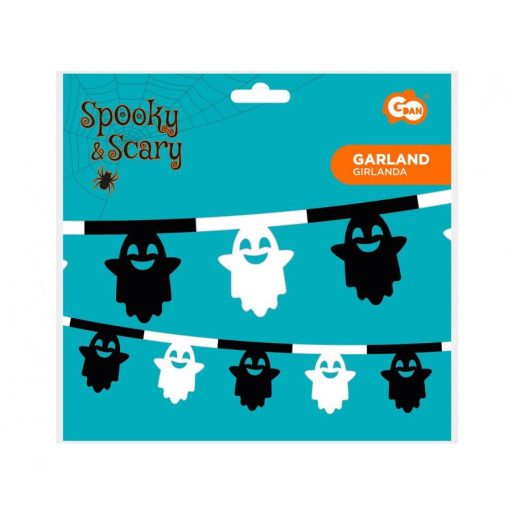 Halloween Szellem Black papír girland 360 cm