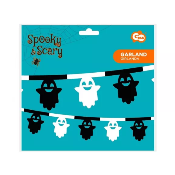 Halloween Szellem Black papír girland 360 cm