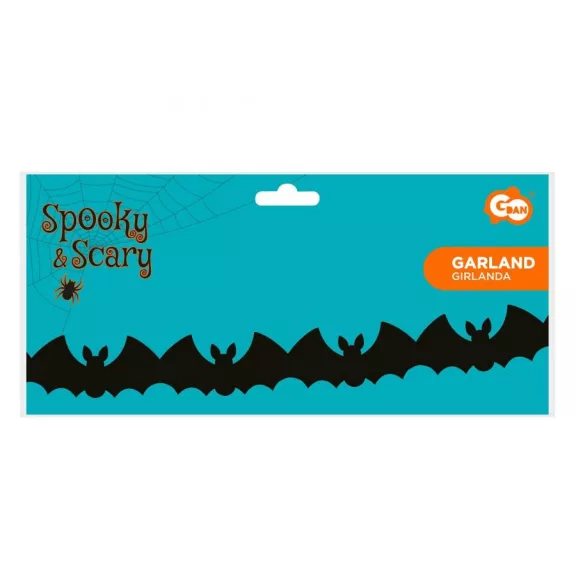 Denevér Black papír girland 300 cm