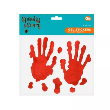Halloween Véres kéznyom Bloody zselés ablak matrica szett