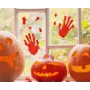 Halloween Véres kéznyom Bloody zselés ablak matrica szett