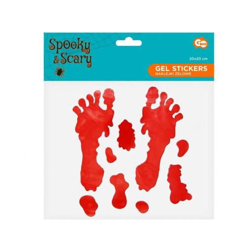 Halloween véres lábnyom Bloody zselés ablak matrica szett