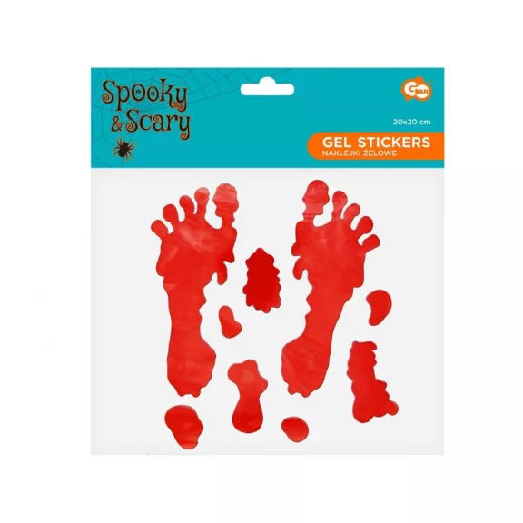 Halloween véres lábnyom Bloody zselés ablak matrica szett