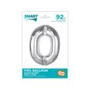 Ezüst 0-ás Silver szám fólia lufi 92 cm