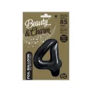 Fekete 4-es B&C Matt Black szám fólia lufi 85 cm
