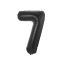 Fekete 7-es B&C Matt Black szám fólia lufi 85 cm