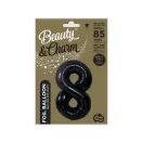 Fekete 8-as B&C Matt Black szám fólia lufi 85 cm