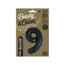 Fekete 9-es B&C Matt Black szám fólia lufi 85 cm
