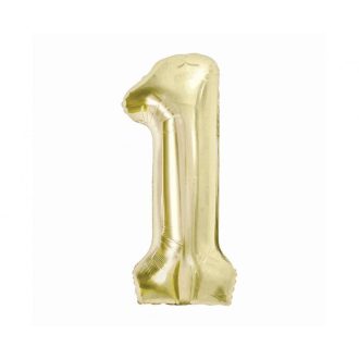 Pezsgőszínű B&C Champagne 1-es szám fólia lufi 85 cm