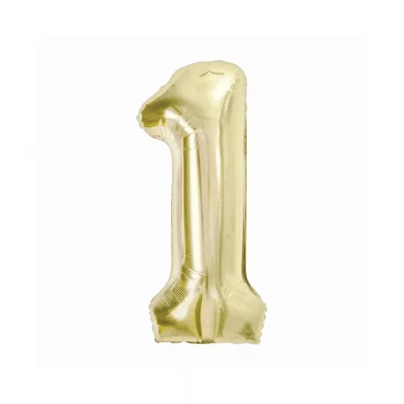 Pezsgőszínű B&C Champagne 1-es szám fólia lufi 85 cm Pezsgőszínű B&C Champagne 1-es szám fólia lufi 85 cm
