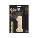 Pezsgőszínű B&C Champagne 1-es szám fólia lufi 85 cm Pezsgőszínű B&C Champagne 1-es szám fólia lufi 85 cm