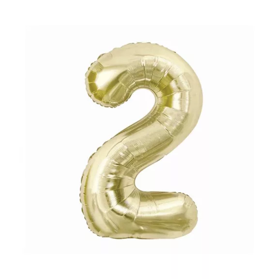 Pezsgőszínű B&C Champagne 2-es szám fólia lufi 85 cm Pezsgőszínű B&C Champagne 2-es szám fólia lufi 85 cm