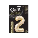Pezsgőszínű B&C Champagne 2-es szám fólia lufi 85 cm Pezsgőszínű B&C Champagne 2-es szám fólia lufi 85 cm