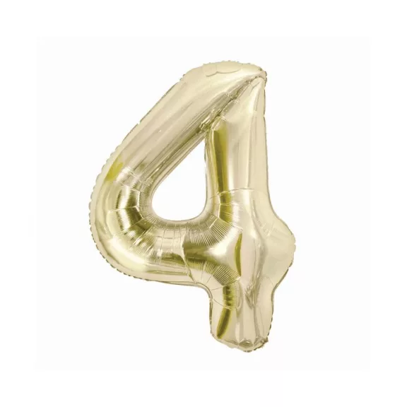 Pezsgőszínű B&C Champagne 4-es szám fólia lufi 85 cm Pezsgőszínű B&C Champagne 4-es szám fólia lufi 85 cm